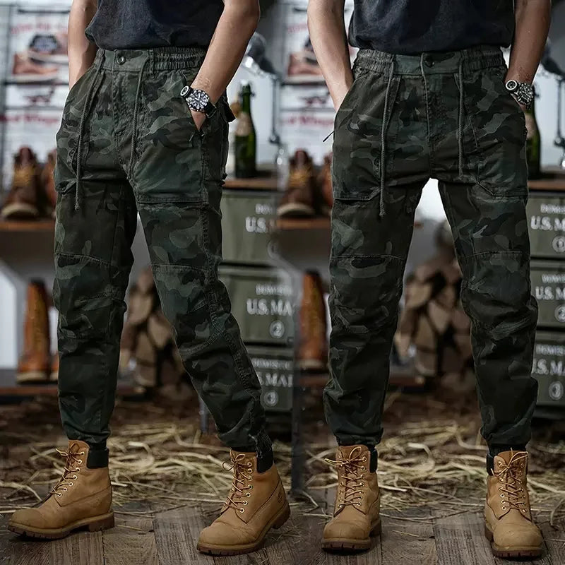 Calveto Plus Size American-style Vintage Cargo Pants