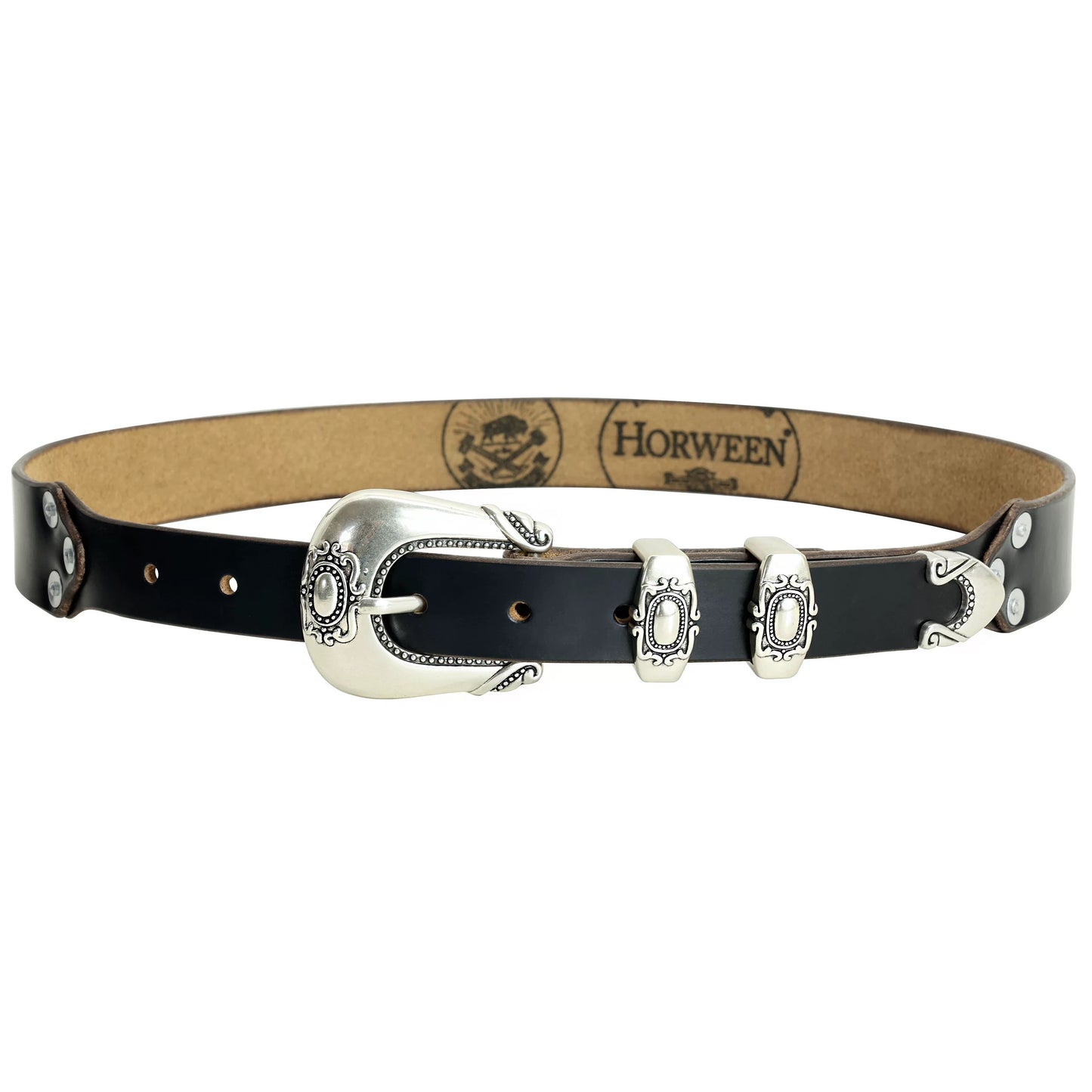 Vintage Western Belt w/ Embossed Buckle for Men | Handcrafted Genuine Leather Business & Casual Belts