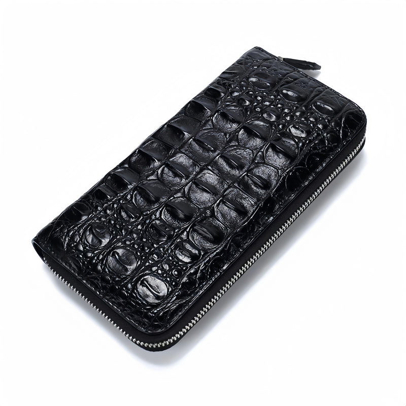 Cartera de mano para hombre con estampado de cocodrilo