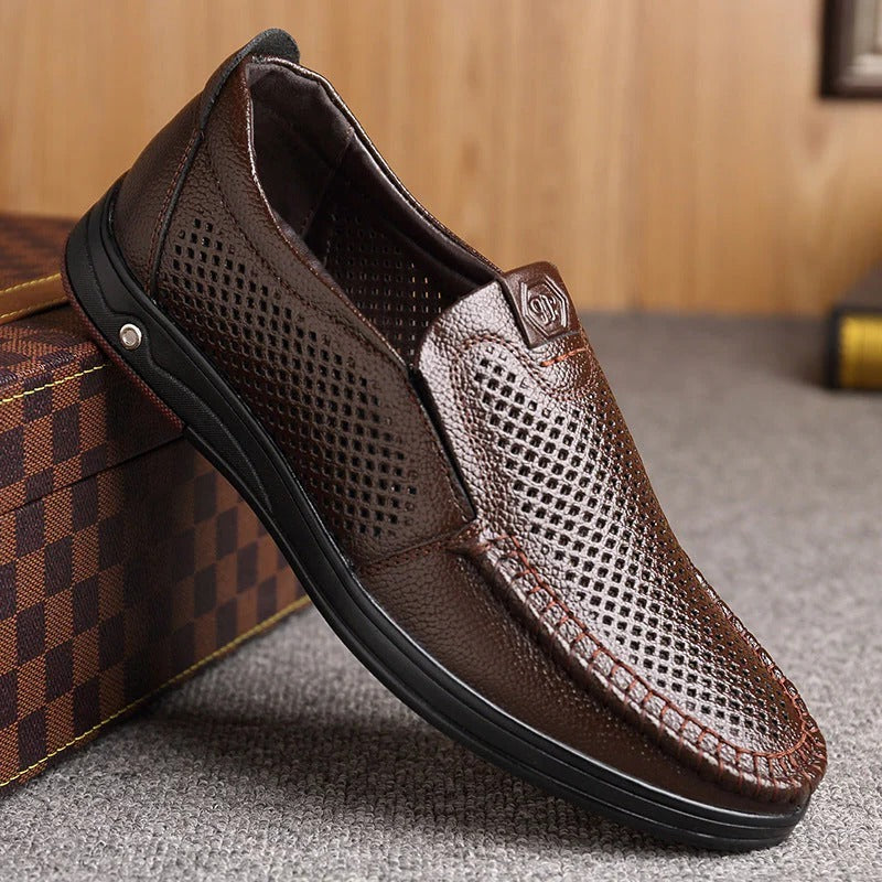 Genuine leather business casual non-slip loafers