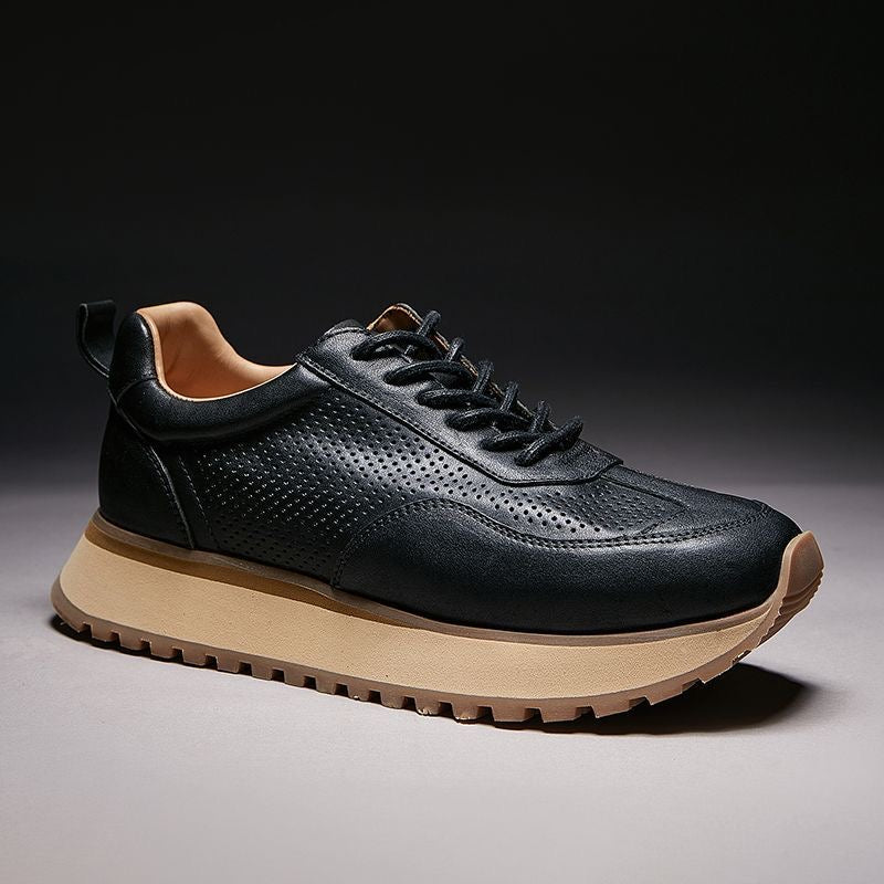 Retro Casual Sneakers for Summer with Genuine Top-Grain Horse Leather | Breathable Hollow-out Design
