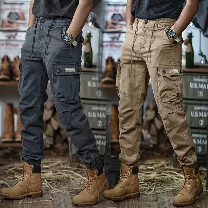 Calveto Plus Size American-style Vintage Cargo Pants