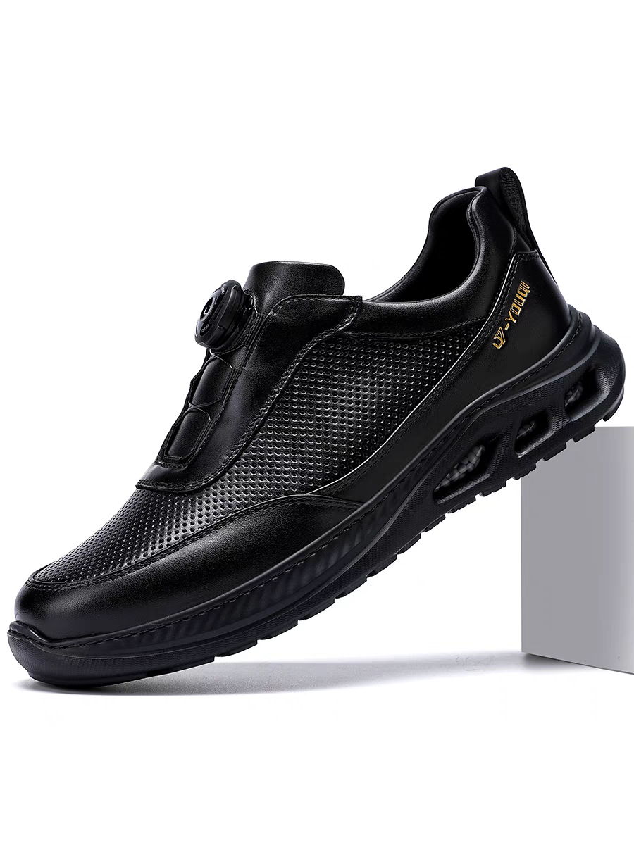 Calveto Men's Top-Grain Leather Casual Sneakers | Breathable Luxury Lifestyle Shoes