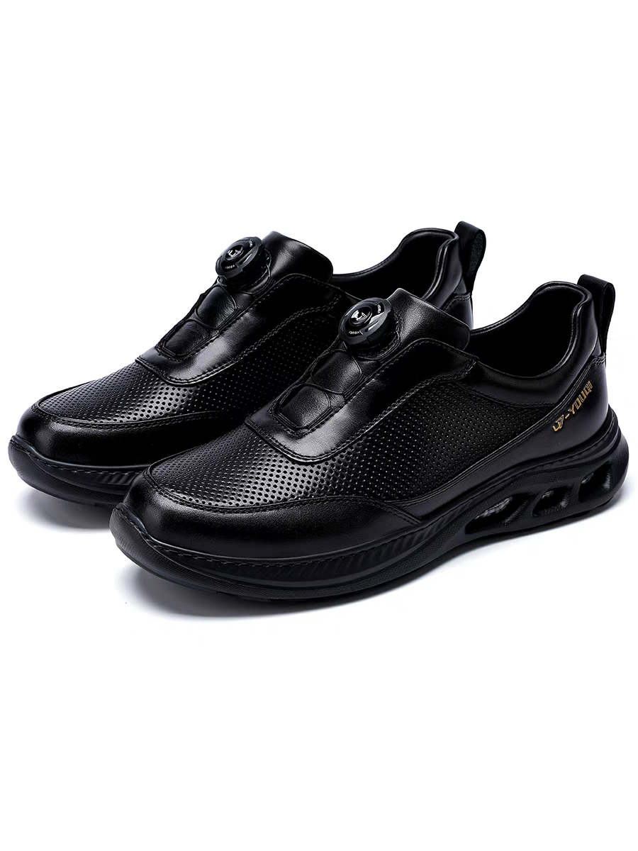Calveto Men's Top-Grain Leather Casual Sneakers | Breathable Luxury Lifestyle Shoes