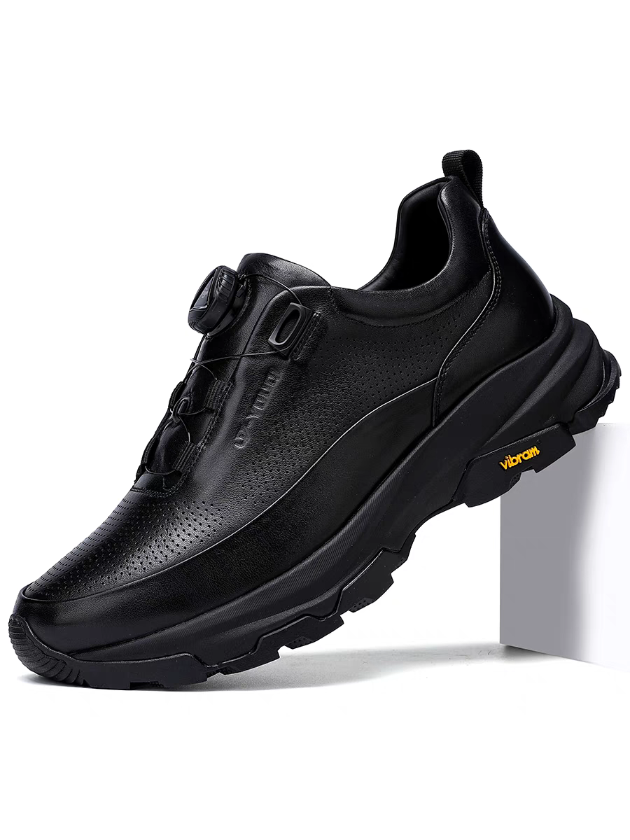 Calveto Men's Top-Grain Leather Casual Shoes | Perforated Luxury Design w/ VIBRAM® Sole (Italy)