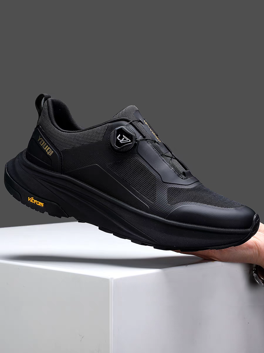 Calveto Men's Anti-Slip Running Sneakers | Rotating Buckle Casual Shoes