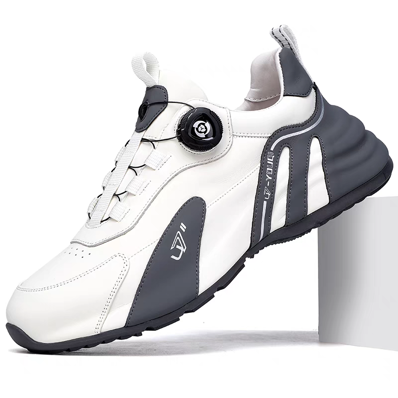 Calveto Men's Full-Grain Leather Chunky Sneakers | Rotating Buckle Design