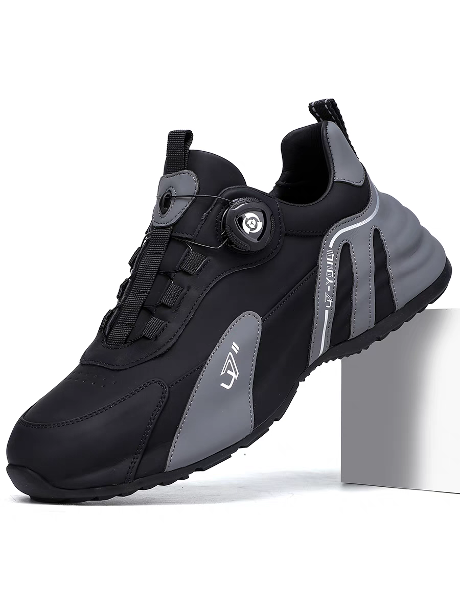 Calveto Men's Full-Grain Leather Chunky Sneakers | Rotating Buckle Design