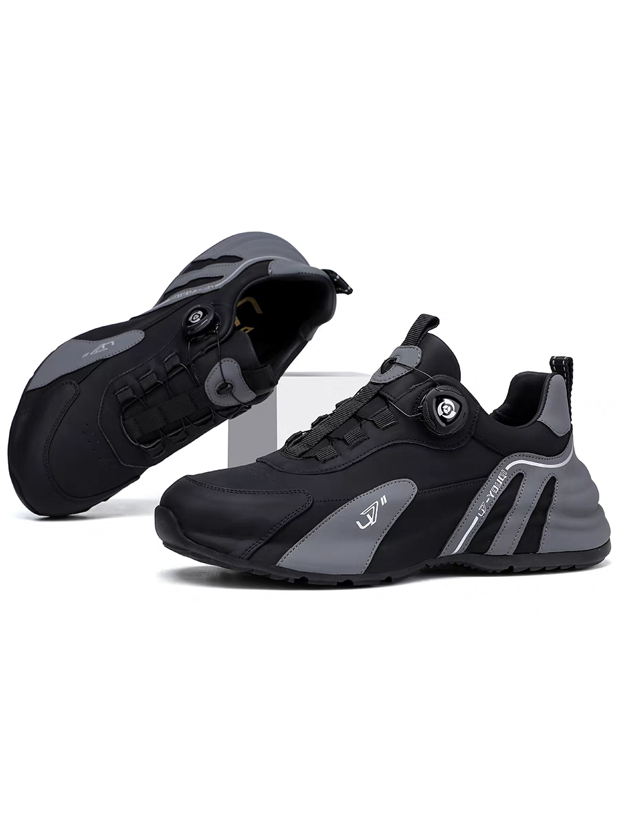 Calveto Men's Full-Grain Leather Chunky Sneakers | Rotating Buckle Design