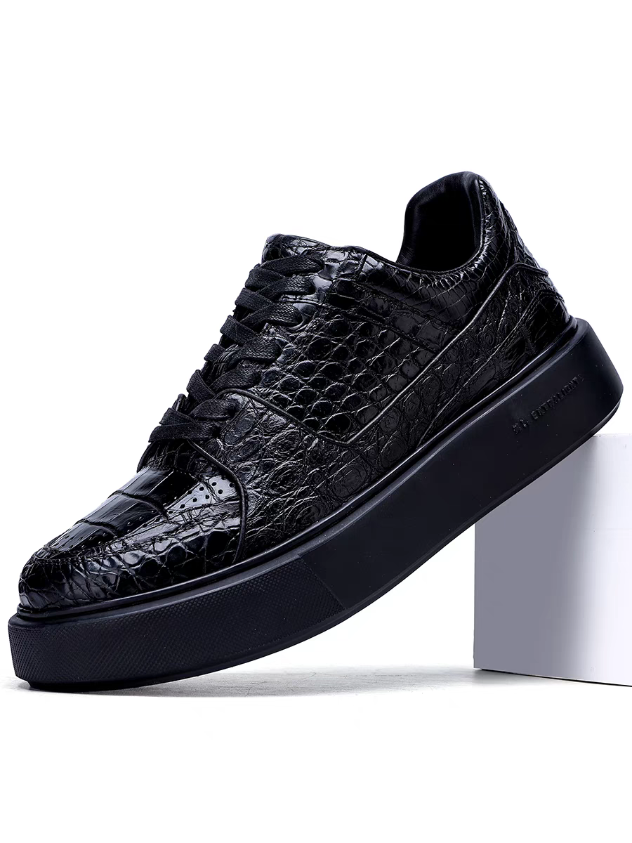 Calveto Men's CITES-Certified Alligator Leather Sneakers | Architectural Minimalist Design