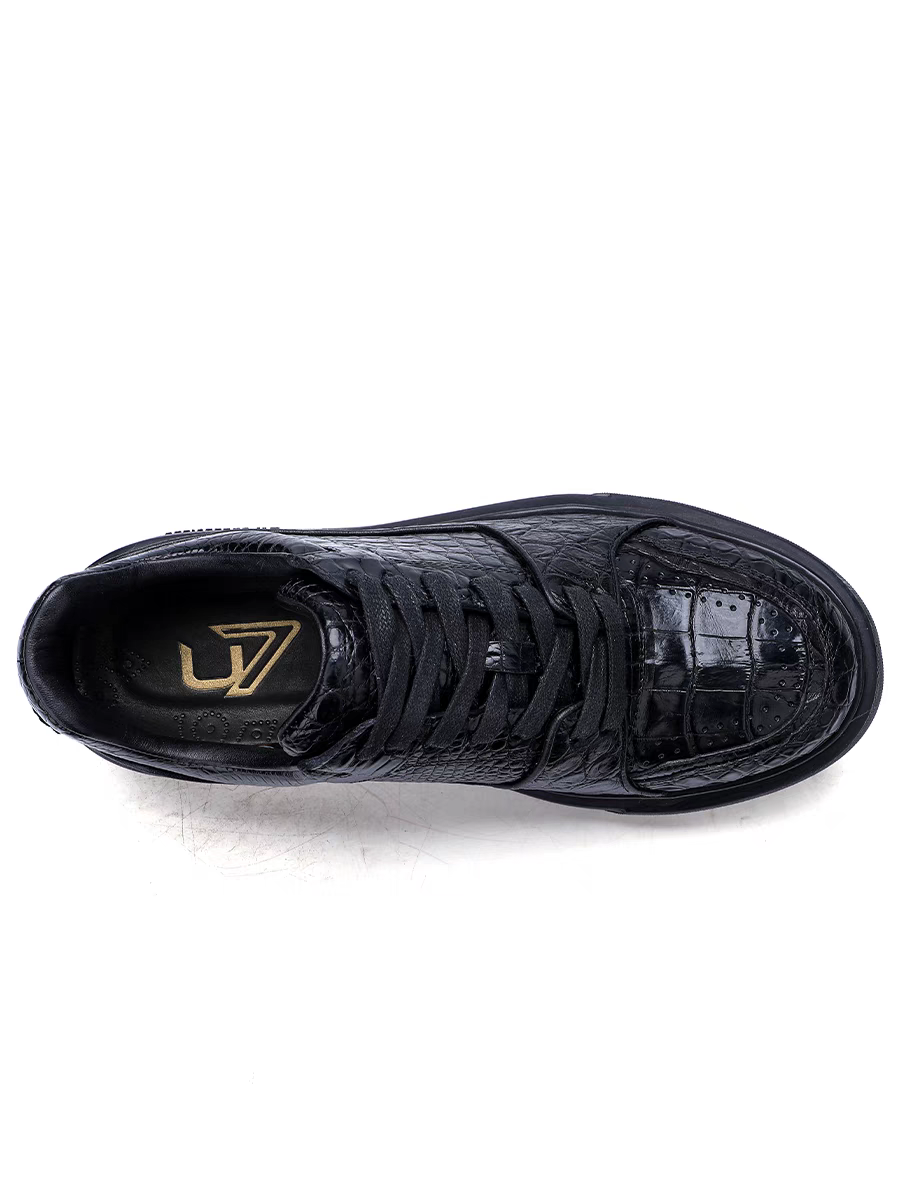 Calveto Men's CITES-Certified Alligator Leather Sneakers | Architectural Minimalist Design