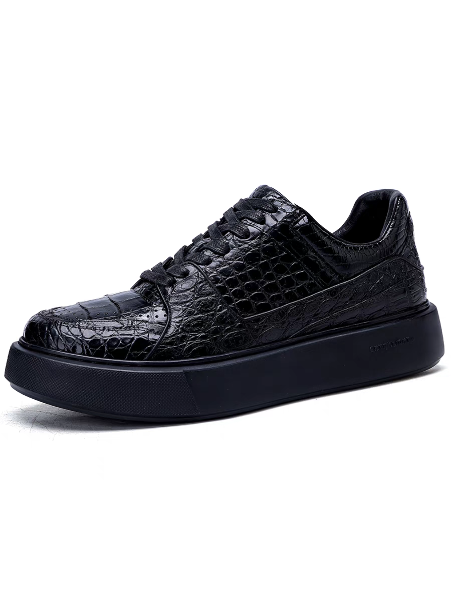 Calveto Men's CITES-Certified Alligator Leather Sneakers | Architectural Minimalist Design