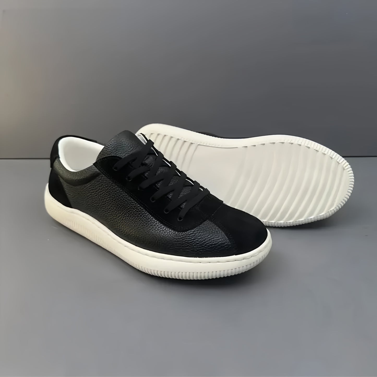 Calveto Simple Summer Fashion Casual White Sneakers | Genuine Leather Comfy Skate Shoes