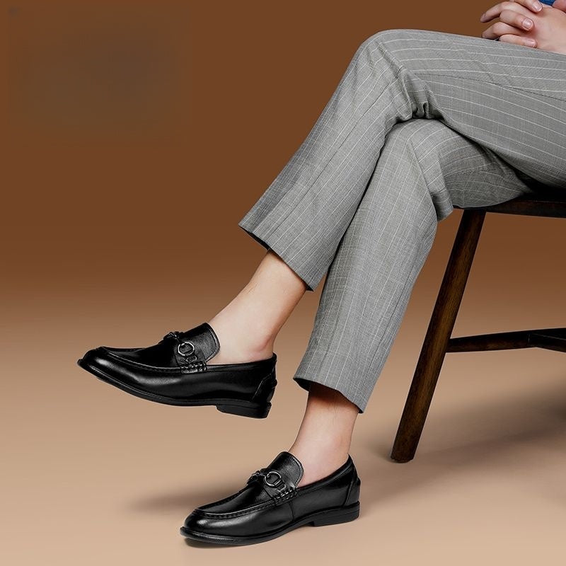 Breathable Summer Business Casual Slip-on Loafers for Men | Genuine Leather Sole, Lightweight & Comfortable Driving Shoes