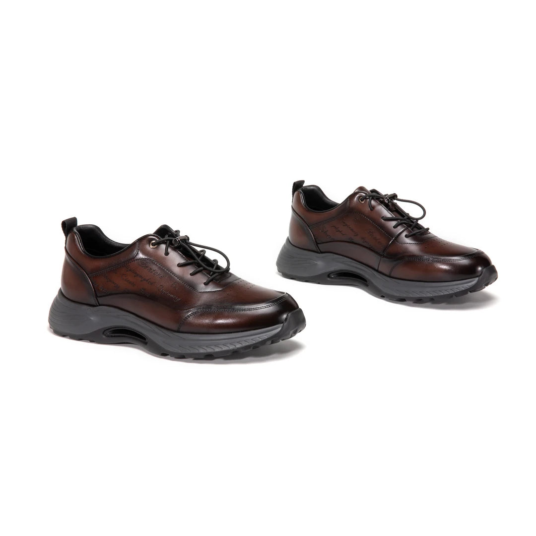 Crafton Heritage Luxe - Men's Artisan Hand-Antiqued Calfskin Clunky Sneakers