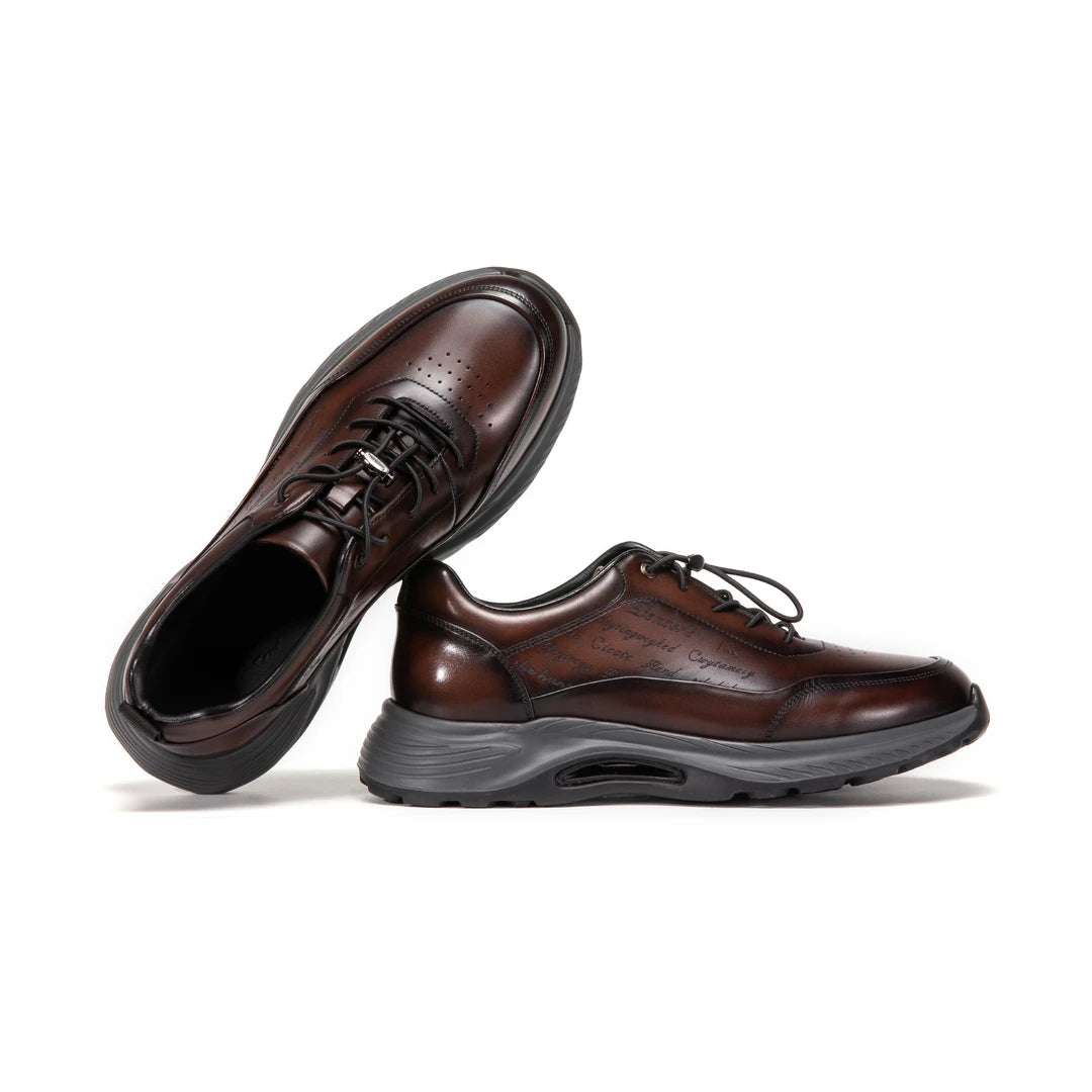 Crafton Heritage Luxe - Men's Artisan Hand-Antiqued Calfskin Clunky Sneakers