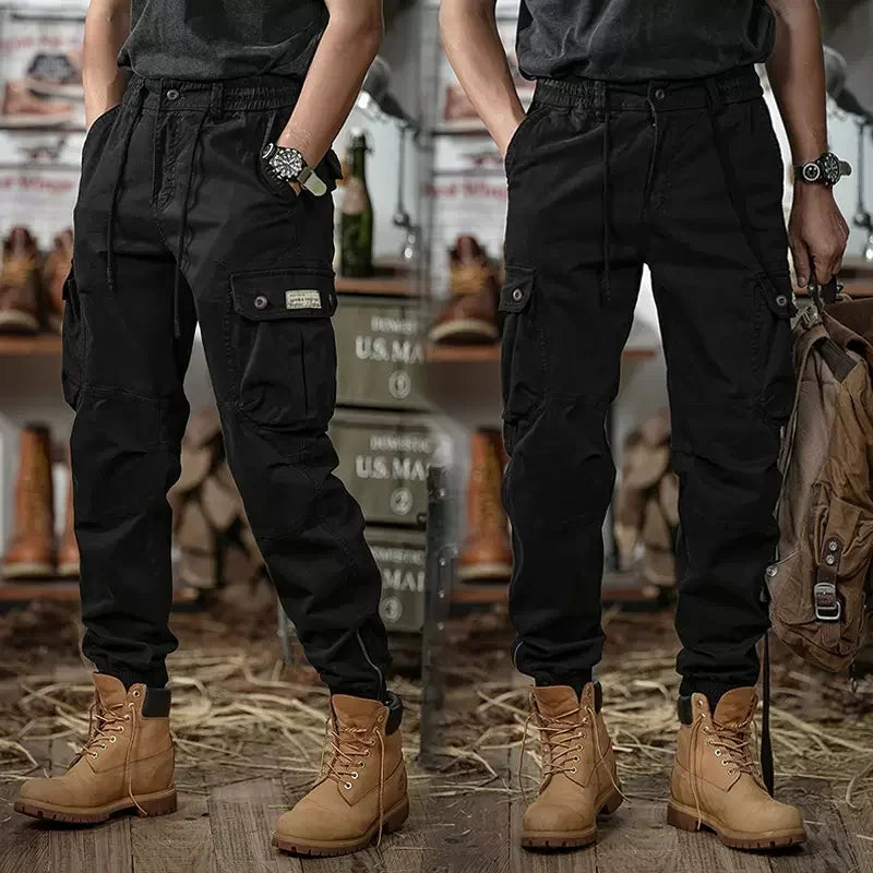 Calveto Plus Size American-style Vintage Cargo Pants