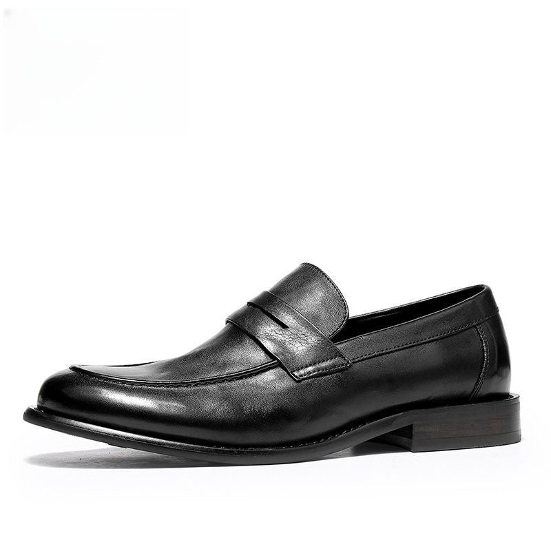 Calveto Business Casual Loafers | Glossy Genuine Cowhide Loafers for Men
