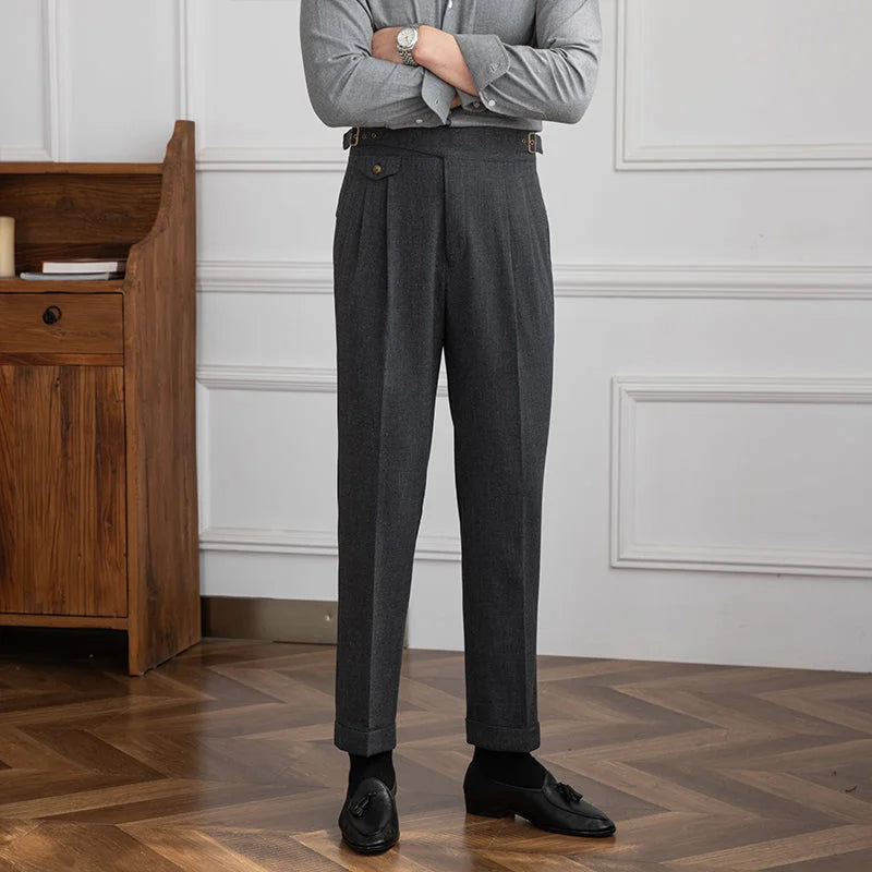 Calveto High-waisted Straight-leg Pants