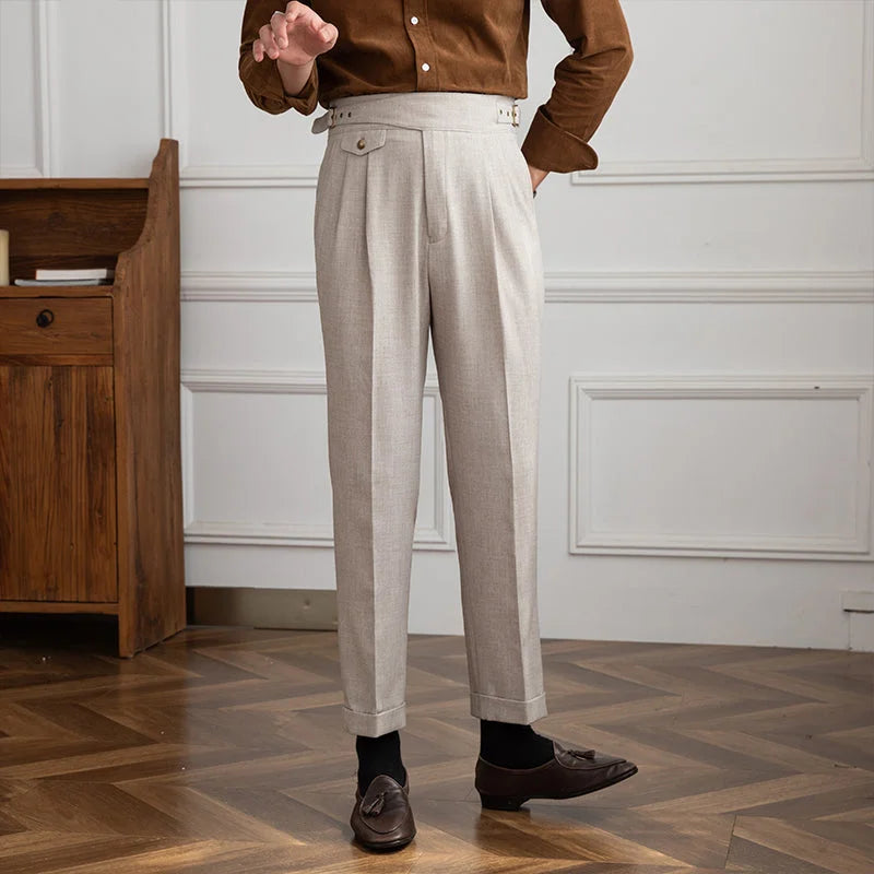 Calveto High-waisted Straight-leg Pants