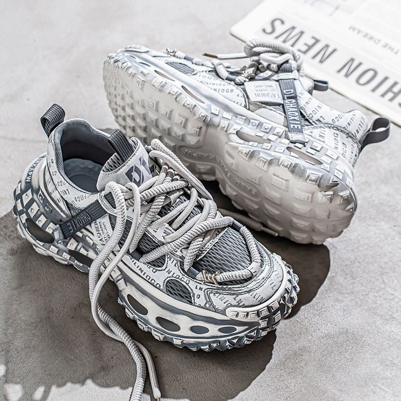 Calveto™ Deconstructed Layered Chunky Sneakers – Vintage Wash