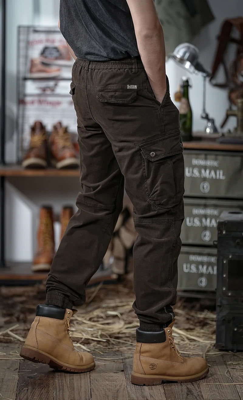 Calveto Plus Size American-style Vintage Cargo Pants