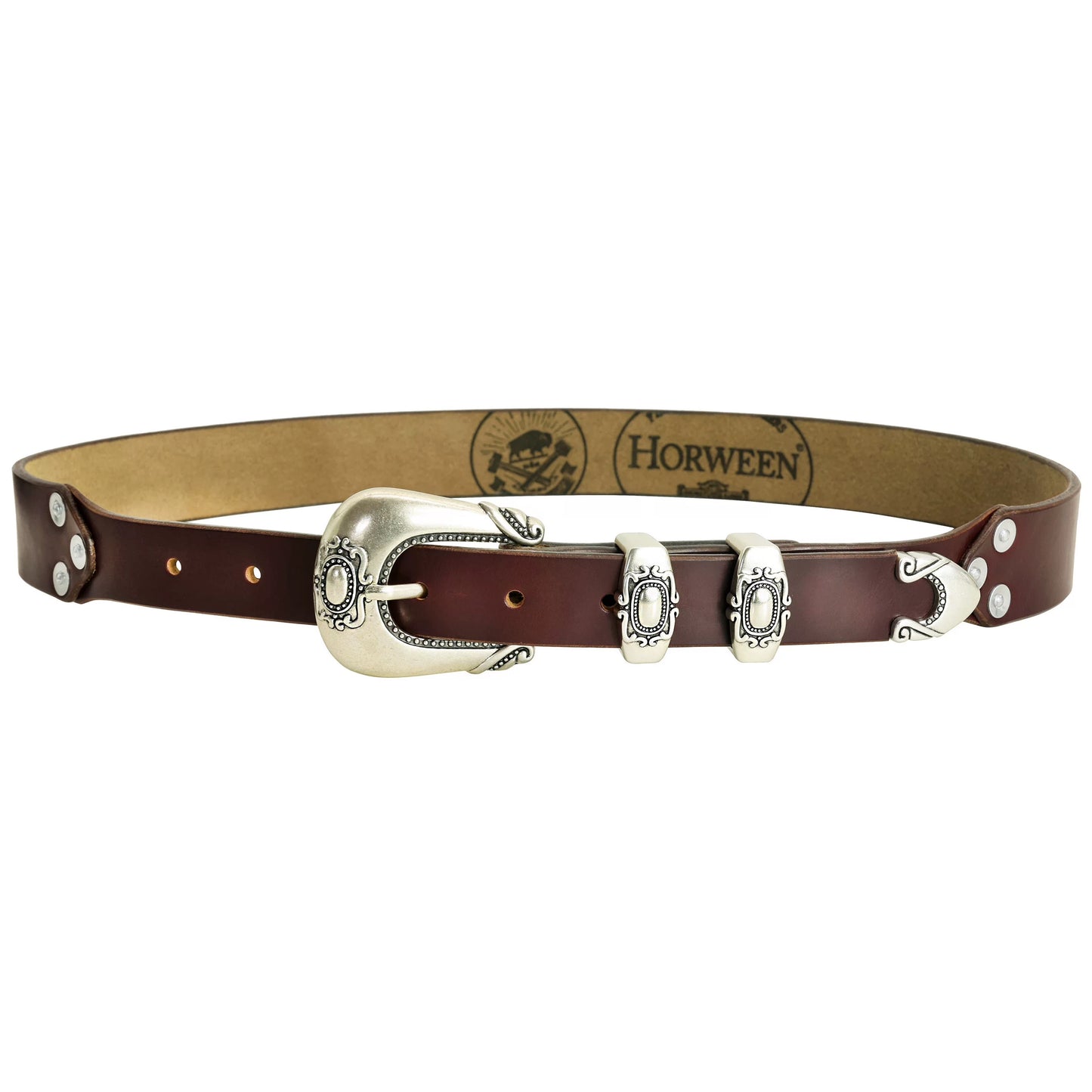 Vintage Western Belt w/ Embossed Buckle for Men | Handcrafted Genuine Leather Business & Casual Belts