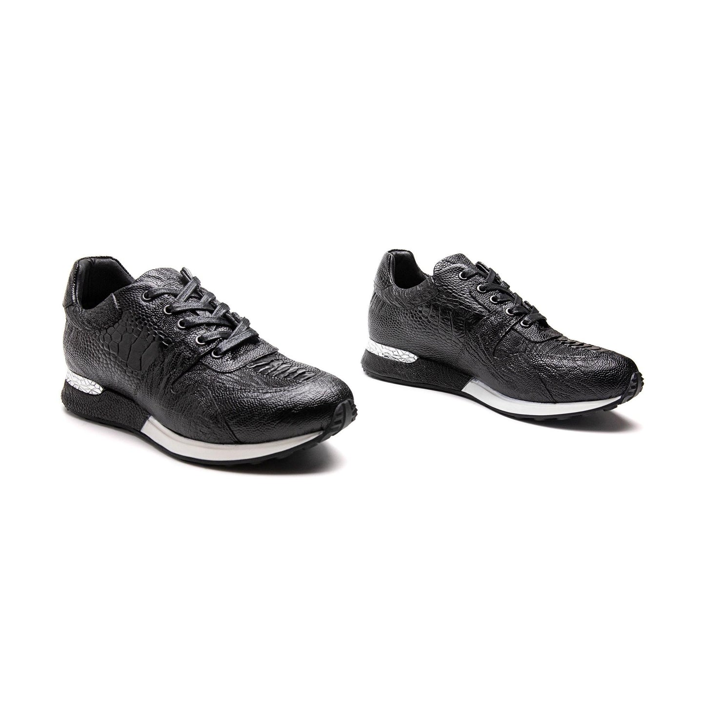 Crafton Heritage Premium Men's Handcrafted Ostrich Leg Leather Casual Sneakers - Breathable & Versatile Comfort