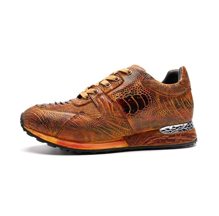 Crafton Heritage Premium Men's Handcrafted Ostrich Leg Leather Casual Sneakers - Breathable & Versatile Comfort