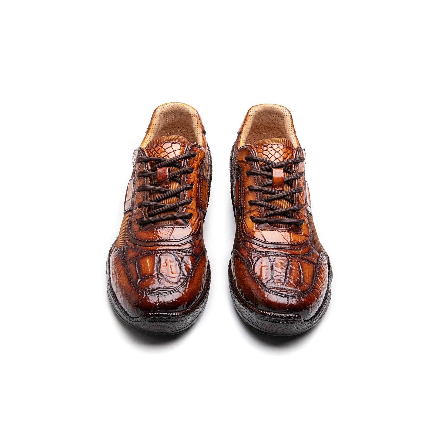 Crafton Heritage Premium Men's Summer Genuine Crocodile Leather Breathable Comfortable Stylish Trendy Casual Versatile Platform Clunky Sneakers
