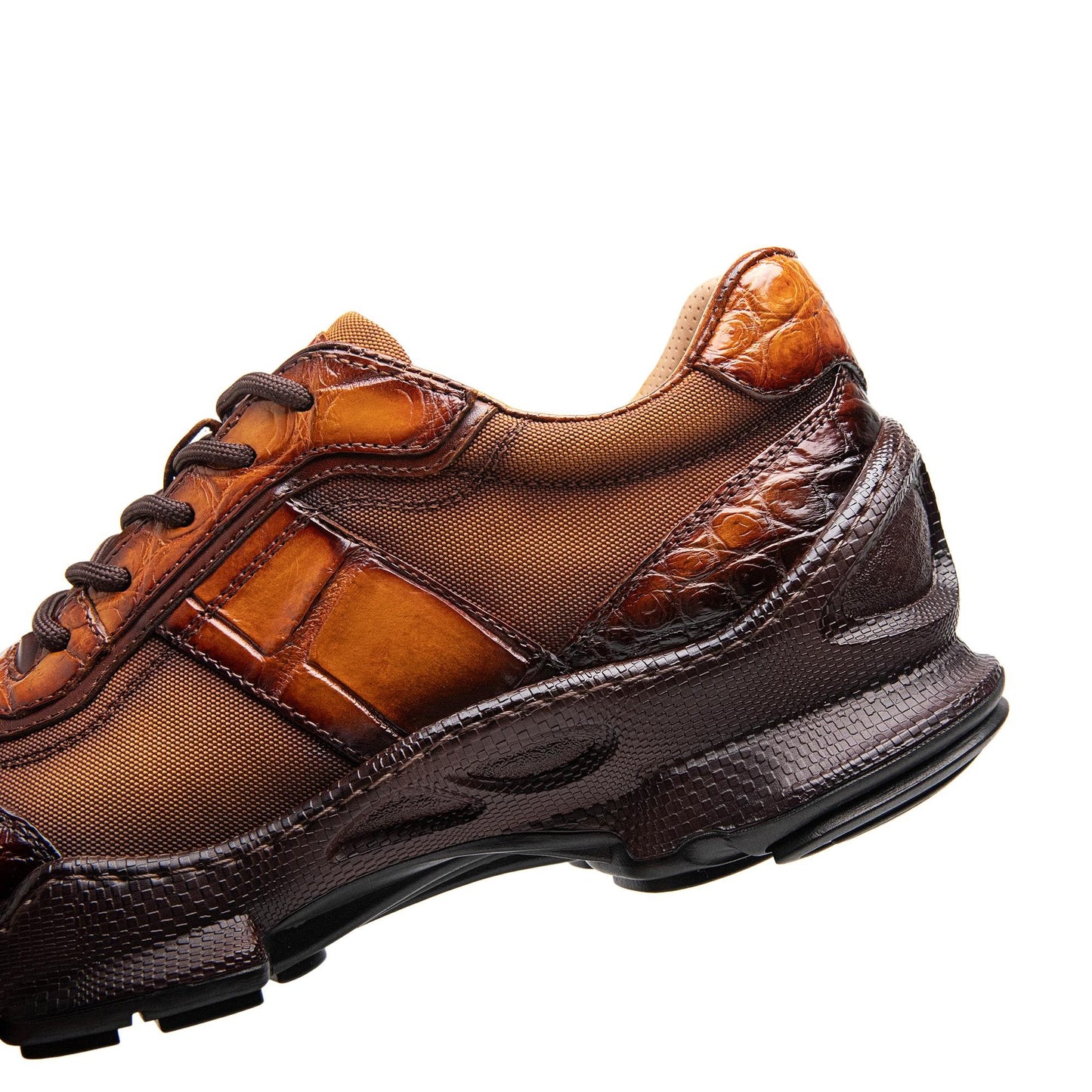 Crafton Heritage Premium Men's Summer Genuine Crocodile Leather Breathable Comfortable Stylish Trendy Casual Versatile Platform Clunky Sneakers