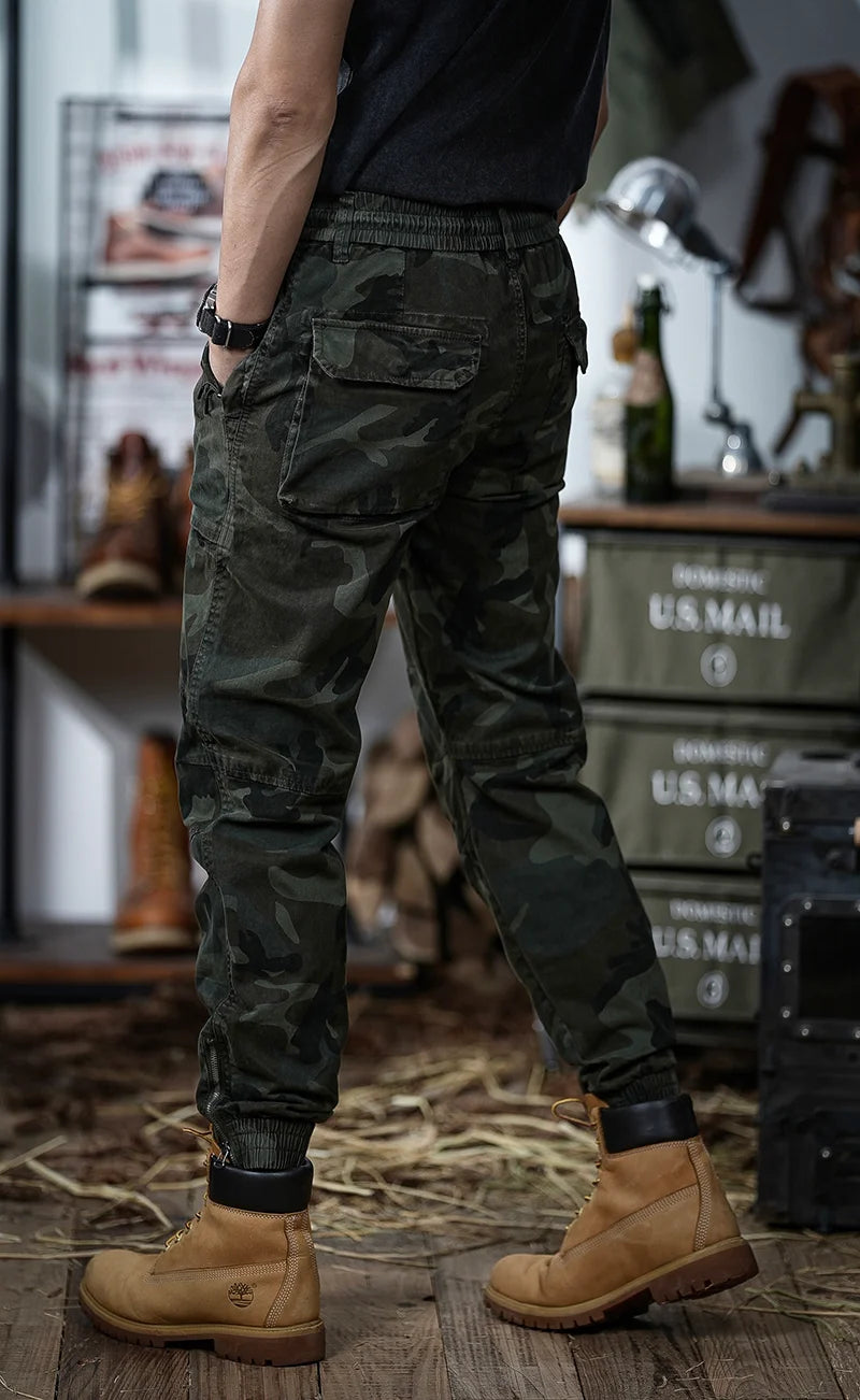 Calveto Plus Size American-style Vintage Cargo Pants