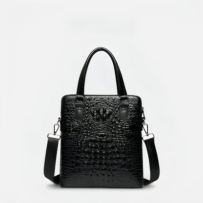Crocodile pattern genuine leather men's handbag Business briefcase