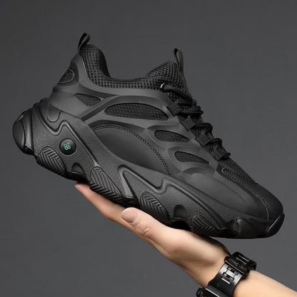 Calveto New Trend Leather Thick Sole Luxury Cowhide Sneakers