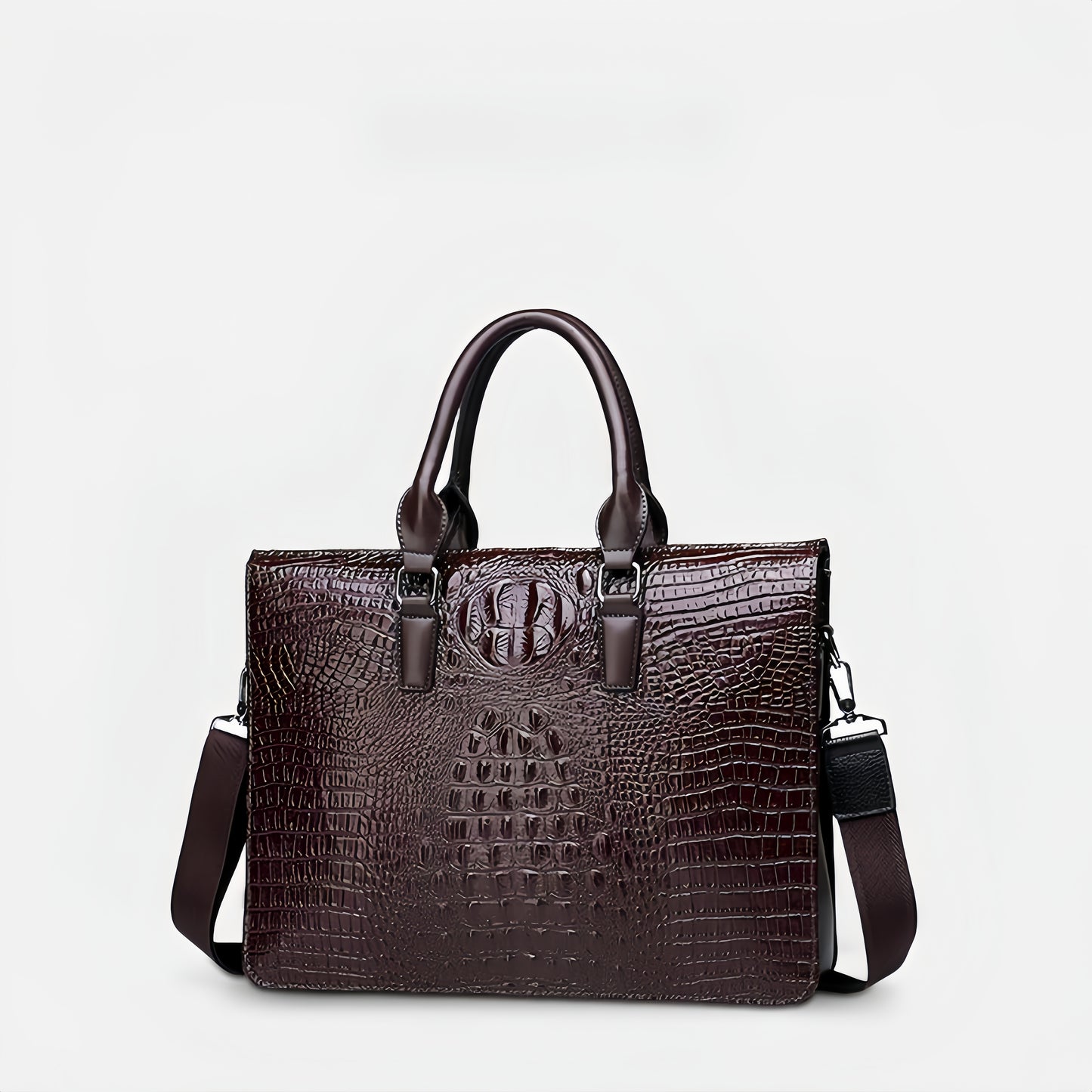 Men's crocodile pattern laptop bag briefcase
