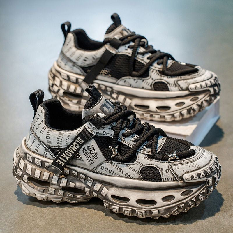 Calveto™ Deconstructed Layered Chunky Sneakers – Vintage Wash