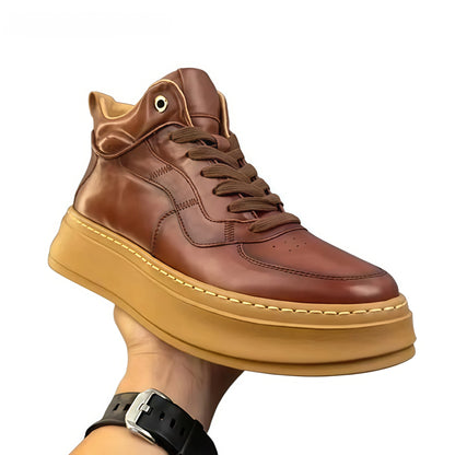 Calveto Handmade Retro Mid-top Horsehide Casual Boots