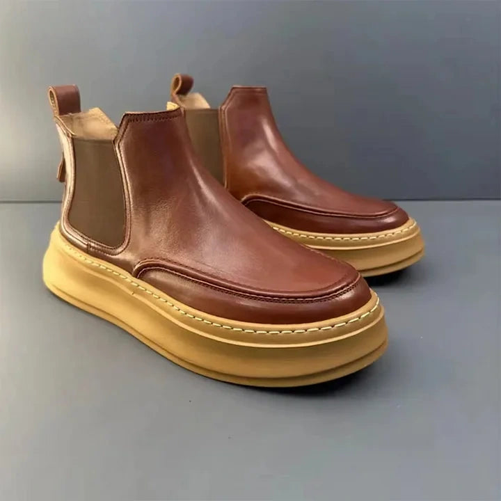 Calveto Handmade Retro Horsehide Chelsea Boots | Vintage British Style Martin Boot