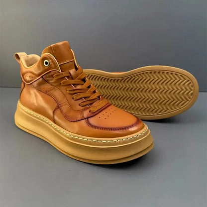 Calveto Handmade Retro Mid-top Horsehide Casual Boots