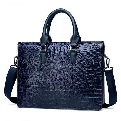 Men's crocodile pattern laptop bag briefcase