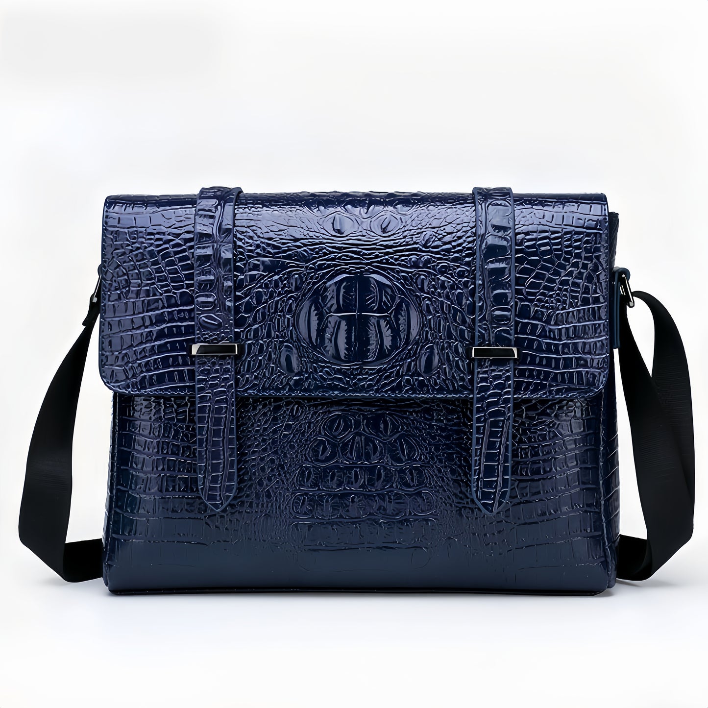 Horizontal Crocodile Pattern Men's Bag One Shoulder Briefcase
