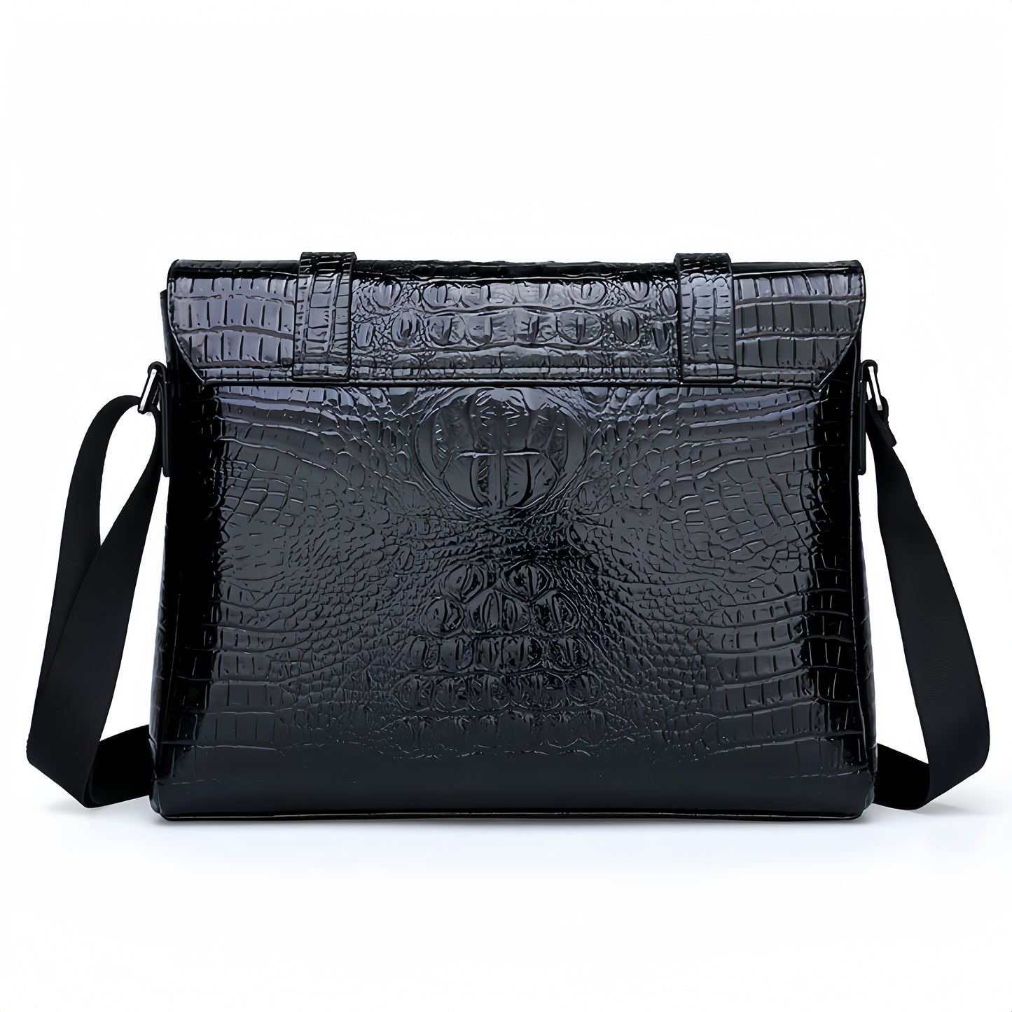 Horizontal Crocodile Pattern Men's Bag One Shoulder Briefcase