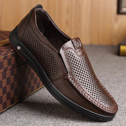 Genuine leather business casual non-slip loafers