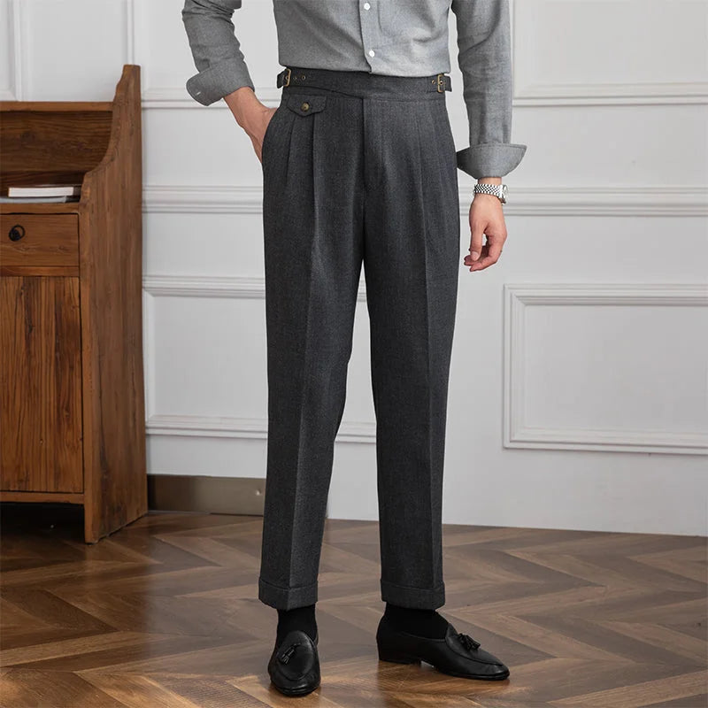 Calveto High-waisted Straight-leg Pants
