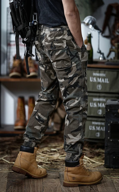 Calveto Plus Size American-style Vintage Cargo Pants