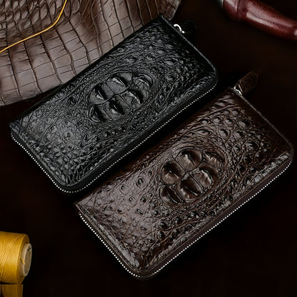 Men's crocodile patterned handbag wallet