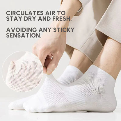 Men's Anti Odor Athletic Socks - Breathable Mesh No Show
