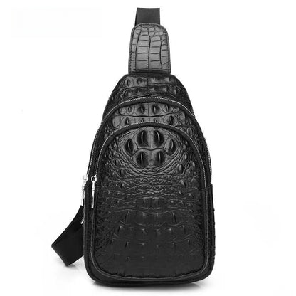 Men's new high-end crocodile leather chest bag