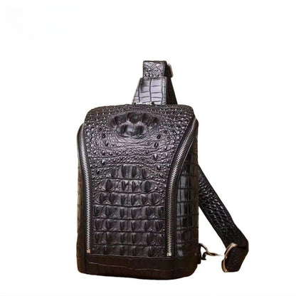 New men's trendy crocodile pattern chest bag