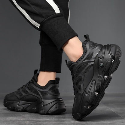 Calveto New Trend Leather Thick Sole Luxury Cowhide Sneakers